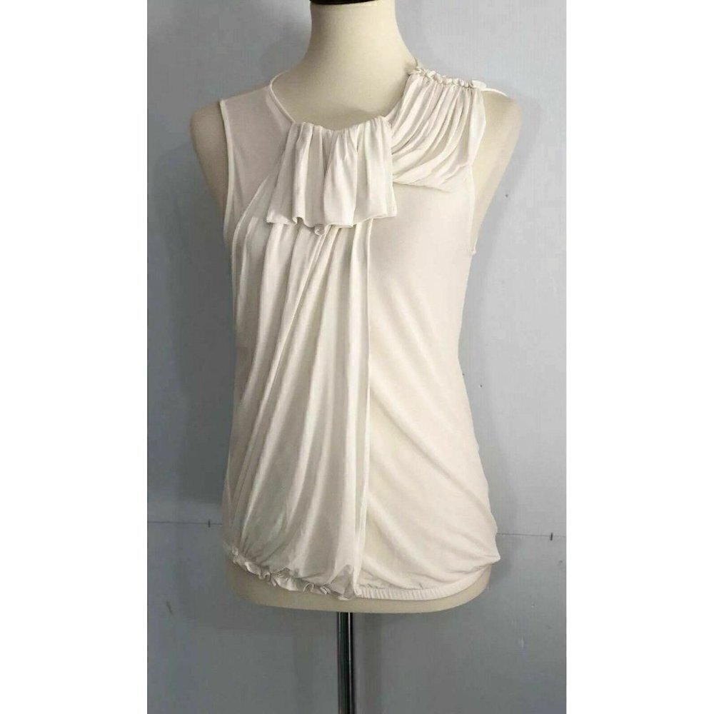 Zara Women's Ivory Jersey Sleeveless Blouse Top XS